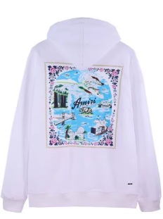 AMIRI California Hawaiian White Hoodie