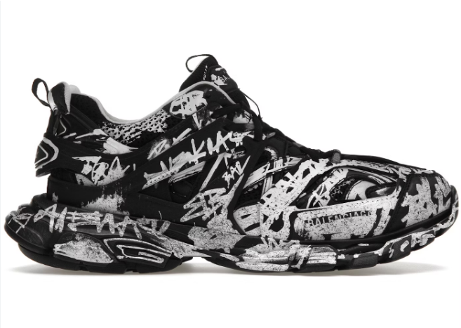 Balenciaga Track Graffiti Black White