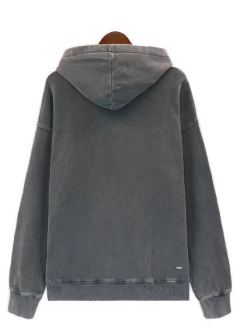 AMIRI Distressed Washed Light Black Hoodie