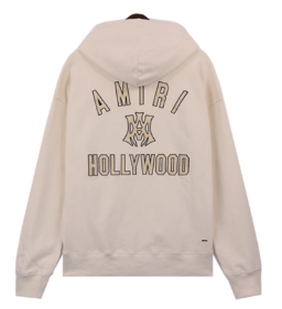 AMIRI Hollywood Distressed Beige Hoodie