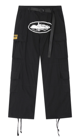 CORTEIZ Guerillaz White Monochrome Cargo Pants Yellow Label
