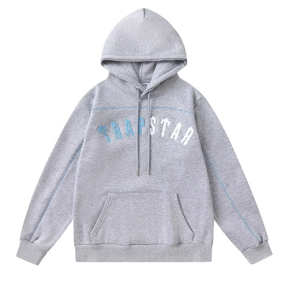 TRAPSTAR Irongate Chenille Arch Grey/Blue Hoodie