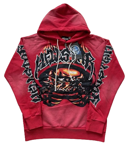 Hellstar Halloween Skeleton Airbrushed Red Hoodie