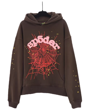 Sp5der Web Brown Hoodie