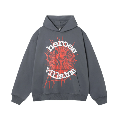 Sp5der Heroes and Villains Gray Hoodie