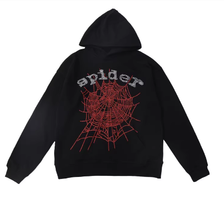 Sp5der Web Rhinestone Black Hoodie