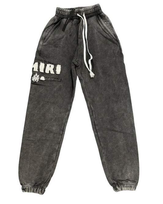 AMIRI Distressed Washed Light Black Sweatpants
