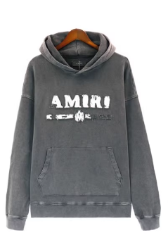 AMIRI Distressed Washed Light Black Hoodie