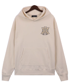 AMIRI Hollywood Distressed Beige Hoodie