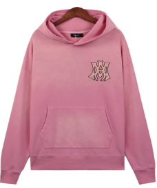 AMIRI Hollywood Distressed Pink Hoodie