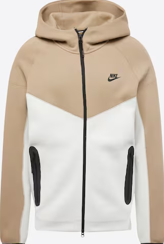 Nike Tech Fleece Khaki and White Zip Up