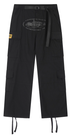 CORTEIZ Guerillaz Black Monochrome Cargo Pants Yellow Label
