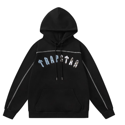 TRAPSTAR Irongate Chenille Arch Black/Blue Hoodie