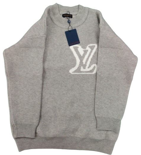 Louis Vuitton Intarsia Gray Sweater