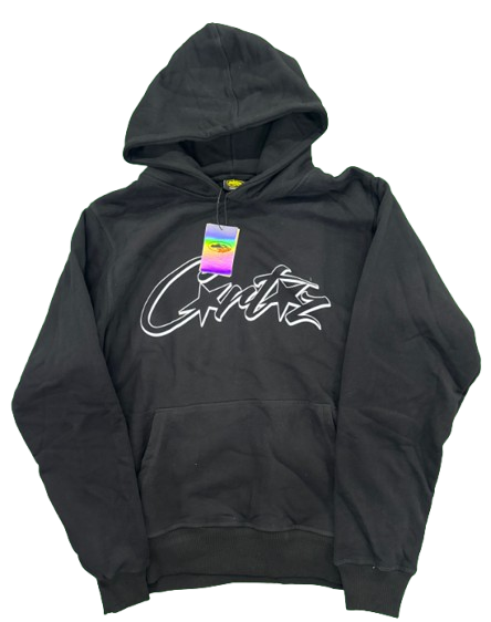 Corteiz Satin AllStarz Black Hoodie