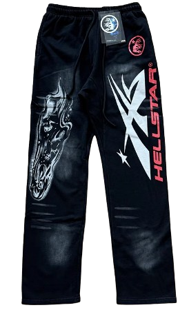 Hellstar Airbrushed Skull Pants Black