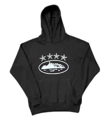 Corteiz 4Starz Alcatraz Black Hoodie