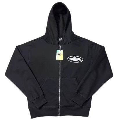 Corteiz Alcatraz Black Zip-Up